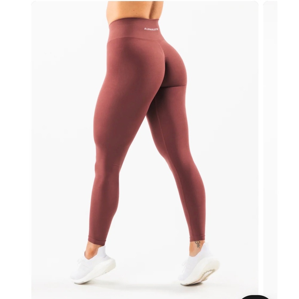 Alphalete Amplify Leggings Mauve Plum High Waist Scrunch Bum Seamless S